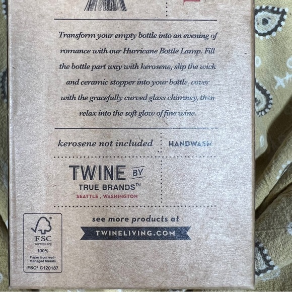 NIB Twine Boulevard Hurricane Bottle Lamp No. 2031 - Picture 2 of 7